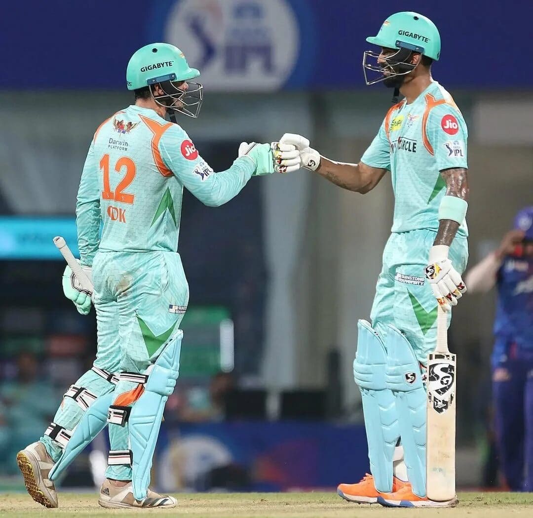 Two rival players shaking hands